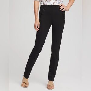 Chico’s Juliet Slim Trim Detail Ankle Pants - Black